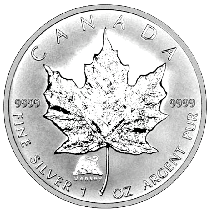 2004 Silver maple Leaf with Privy Marks-Monkey