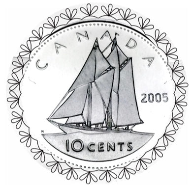 2005 Canada Ten Cents Silver proof Heavy cameo