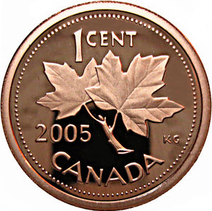 2005 Canada 1 Cent Penny Proof Heavy Cameo
