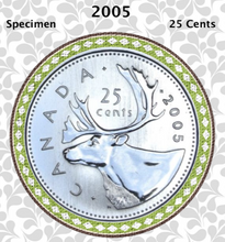 2005 Canada Nickel Quarter Specimen Caribou - 25 Cents