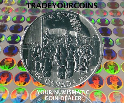 2005 Canada Sterling Silver Quarter -60 th Anniversary of the Liberation of the Netherlands 25 Cents