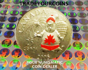 2005 p Canada Nickel Coloured Quarter - 25 Cents Canada Day- UNC