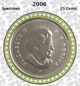 2006 Canada Nickel Quarter Specimen Caribou - 25 Cents