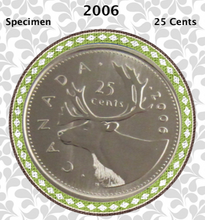 2006 Canada Nickel Quarter Specimen Caribou - 25 Cents