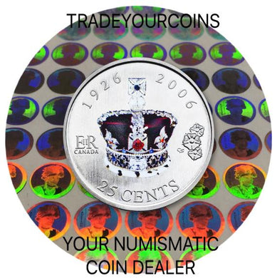 2006 Canada Nickel  Specimen  25 Cents, 80 th Birthday of Queen Elizabeth II Commemoratives