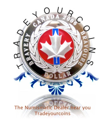 2006 Canada Silver Proof Dollar-Red Enamel Medal of Bravery