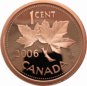 2006 Canada 1 Cent Penny Proof Heavy Cameo