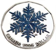 2006 Canada Proof Silver Loonie Dollar-Snowflake