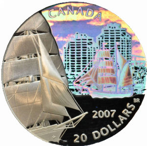 2007 Canada 20 Dollars Fine Silver, Tall Ship Series- Brigantine