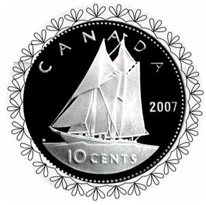 2007 Canada Ten Cents Silver proof Heavy cameo
