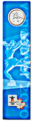2008 Canada Nickel Plated Steel Quarter - 25 Cents, Bookmark and Lapel Pin-Figure Skating