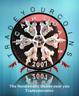 2007 Canada 20 Dollars Fine Silver Coin, Crystal Snowflake Series-Iridescent