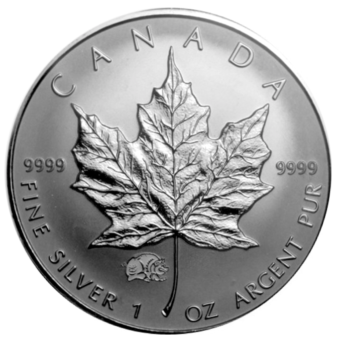 2007 Silver maple Leaf with Privy Marks-Year of the Pig