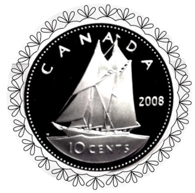 2008 Canada Ten Cents Silver proof Heavy cameo