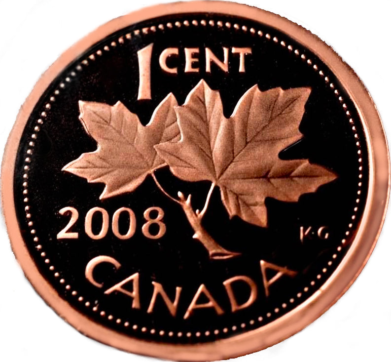 2008 Canada 1 Cent Penny Proof Heavy Cameo
