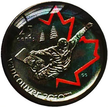 2008 Canada Nickel Plated Steel Quarter - 25 Cents, Sport Card-Painted Leaf-Snowboarding