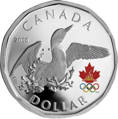 2008 Canada Proof  Lucky Loonie Sterling Silver Dollar