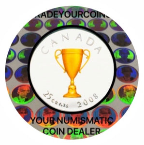2008 Canada Nickel Coloured Quarter - 25 Cents From Congratulation Gift Set-Trophy UNC