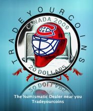 2009 Limited Edition Canada 20 Dollars Sterling Coloured Coin, Montreal Canadiens Goalie Mask