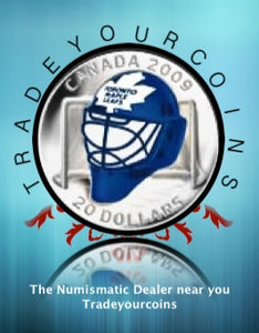 2009 Limited Edition Canada 20 Dollars Sterling Coloured Coin, Toronto Maple Leafs Goalie Mask