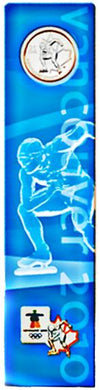 2009 Canada Nickel Plated Steel Quarter - 25 Cents, Bookmark and Lapel Pin-Speed Skating