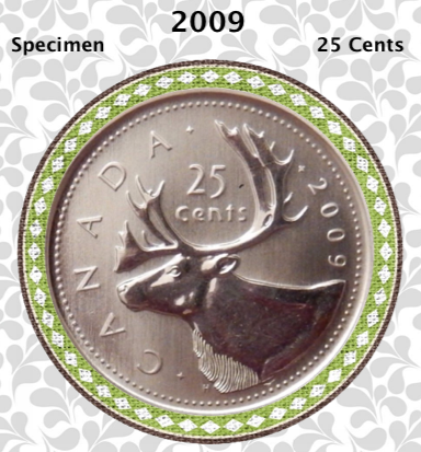 2009 Canada Nickel Quarter Specimen Caribou - 25 Cents