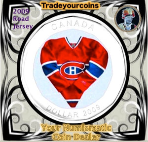 2009 Canada Nickel Montreal Canadiens Loonie Dollar From Canadian NHL Hockey Road Jersey Crest set