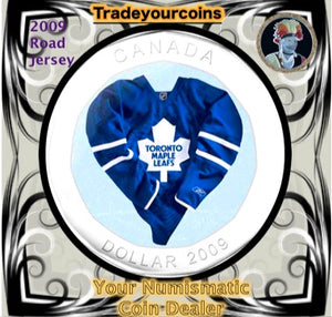 2009 Canada Nickel Toronto Maple leafs Loonie Dollar From Canadian NHL Hockey Road Jersey Crest set