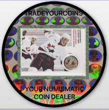 2009 Canada Nickel Plated Steel Colourised Quarter - 25 Cents, Sport Card-Men's Ice Hockey Team