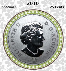 2010 Canada Nickel Quarter Specimen Caribou - 25 Cents