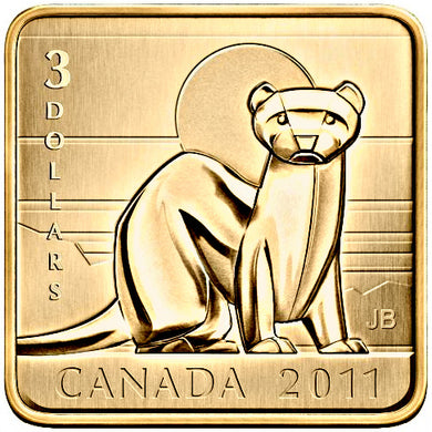2011 $3 Three Dollars-Wildlife  Conservation series-Black-Footed Ferret