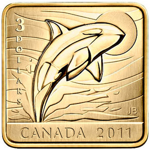 2011 $3 Three Dollars-Wildlife  Conservation series-Orca Whale
