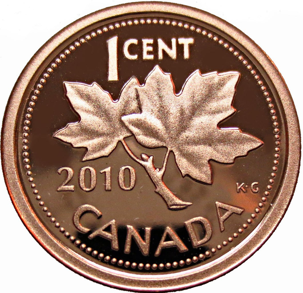 2010 Canada 1 Cent Penny Proof Heavy Cameo