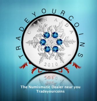2010 Canada 20 Dollars Fine Silver Coin, Crystal Snowflake Series-Blue