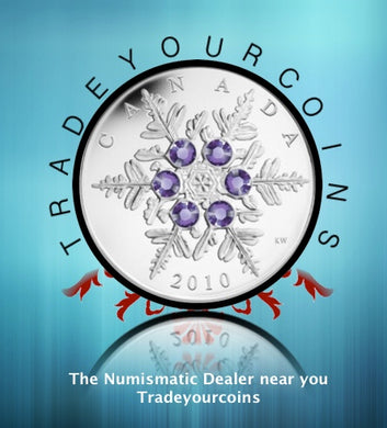 2011 Canada 20 Dollars Fine Silver Coin, Crystal Snowflake Series-Tanzanite