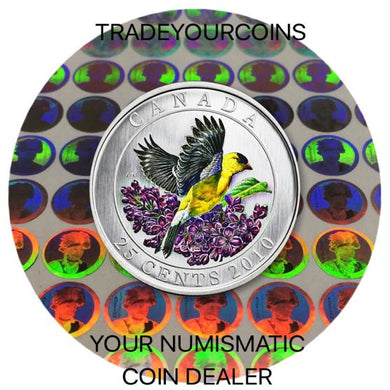 2010 Canada Nickel Quarter - 25 Cents Birds of Canada Series, Goldfinch