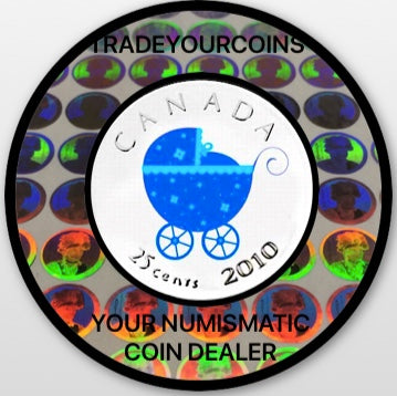 2010 Canada Nickel Coloured Quarter - 25 Cents From Baby Set-Carriage UNC