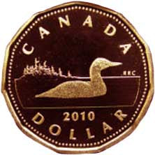 2010 Canada Proof Loonie Dollar