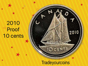 2010 Canada Ten Cents Silver proof Heavy cameo