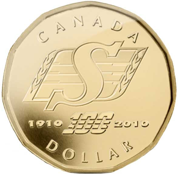 2010 Canada Gold Plated Saskatchewan Loonie Dollar