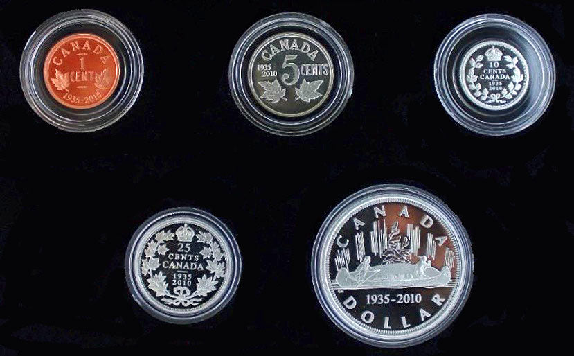 2010 Limited Edition Proof Set-75th Anniversary of the First Canadian Silver Dollar
