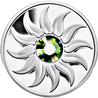 2011 $3 Three Dollars-Birthstone Collection-August-Peridot