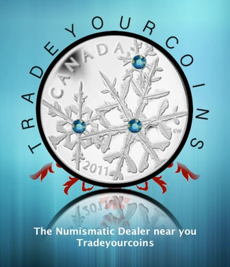 2011 Canada 20 Dollars Fine Silver Coin, Crystal Snowflake Series-Montana