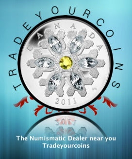 2011 Canada 20 Dollars Fine Silver Coin, Crystal Snowflake Series-Topaz