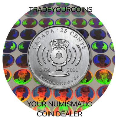 2011 Canada Quarter - 25 Cents 75th Anniversary of CBC, Radio canada