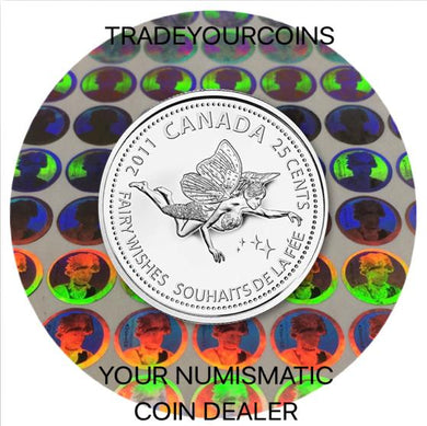 2011 Canada Nickel Coloured Quarter - 25 Cents From Tooth Fairy Gift Card-Fairy UNC