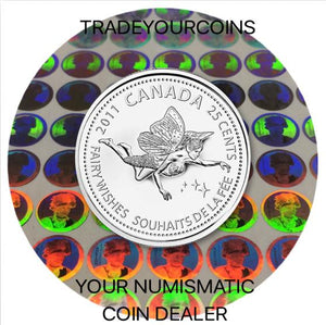 2011 Canada Nickel Coloured Quarter - 25 Cents From Tooth Fairy Gift Card-Fairy UNC