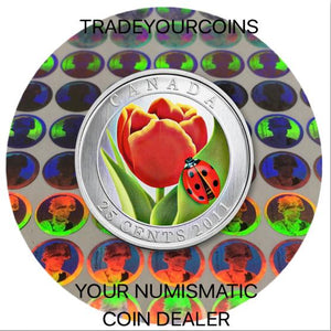 2011 Canada Nickel Specimen - 25 Cents-Tulip with Ladybug