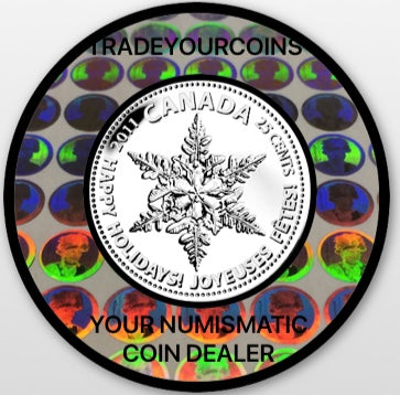2011 Canada Nickel Coloured Quarter - 25 Cents From Holiday Set-Snowflake UNC