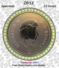 2012 Canada Nickel Quarter Specimen Caribou - 25 Cents